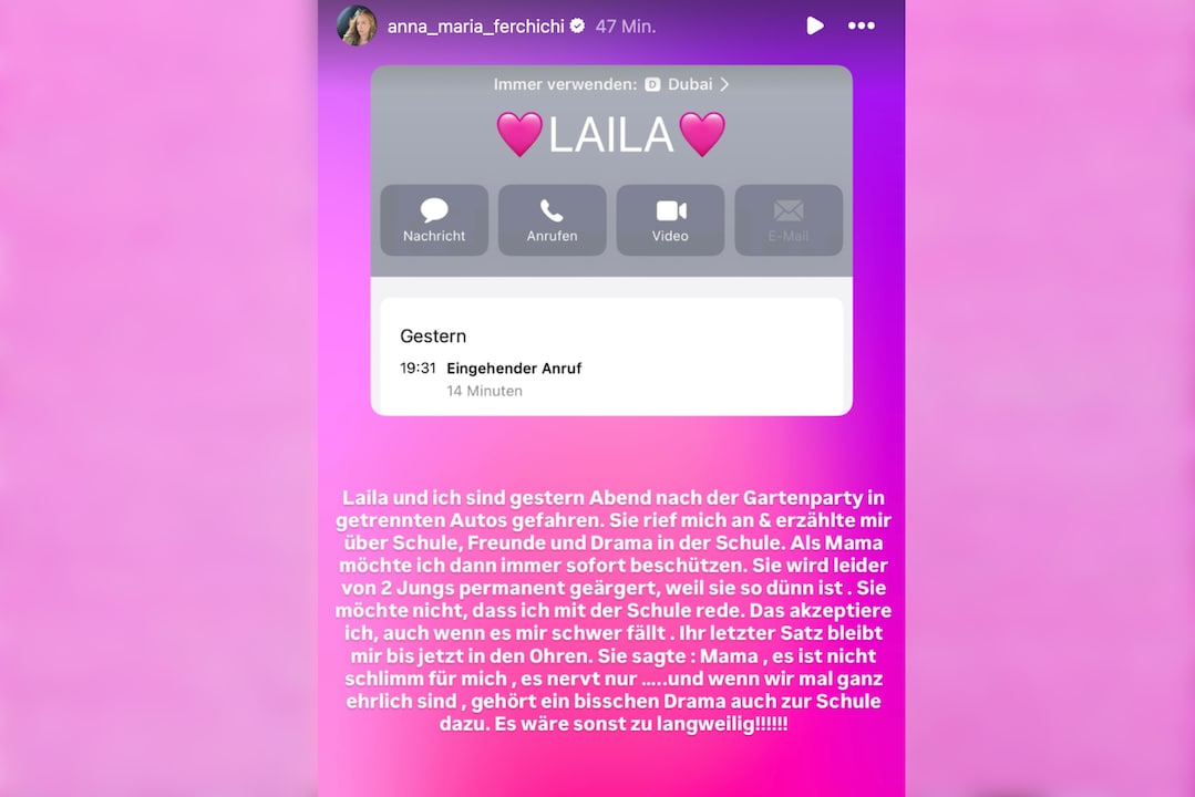 Anna-Maria Ferchichi berichtet von Mobbing gegen ihre Tochter.