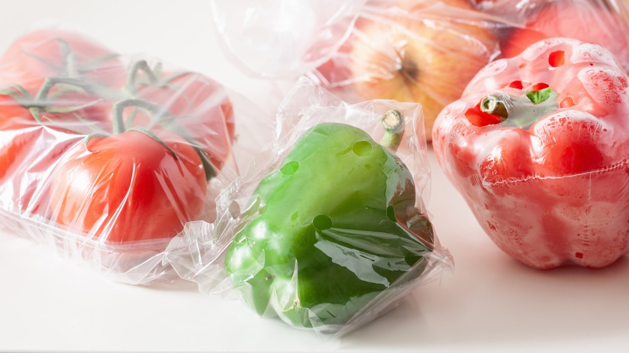 Various fruits and vegetables in close-up.