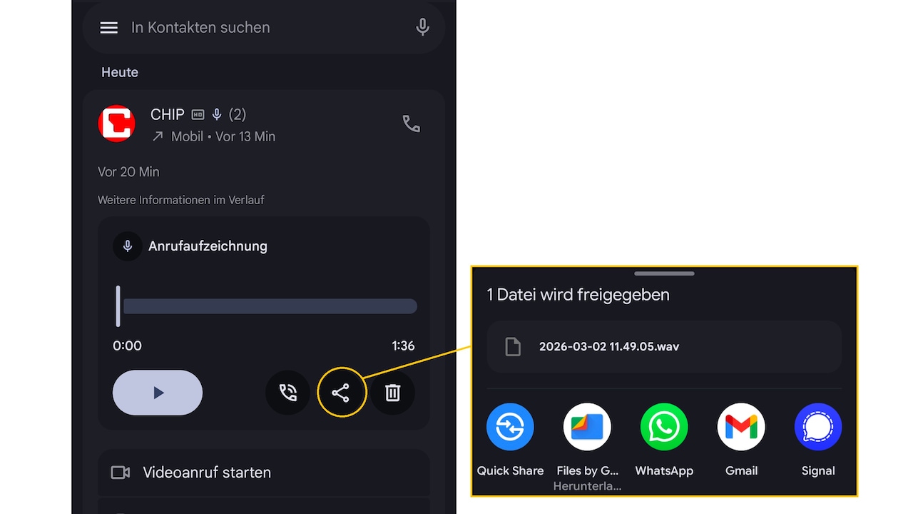 Screenshots of the phone app on the Google Pixel can be seen.