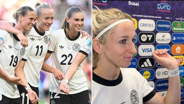 DFB women with a sweet gesture to injured captain: “For Giuli!”