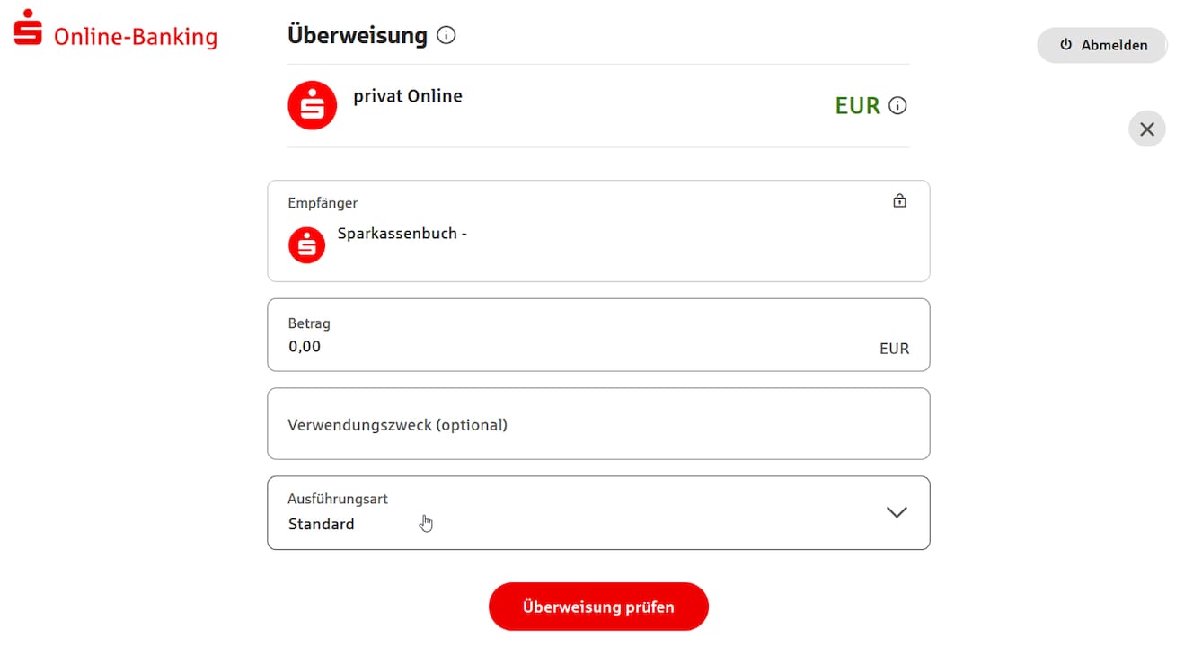 Sparkasse transfer window