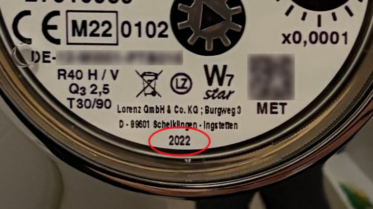 The year of installation is on the water meter.
