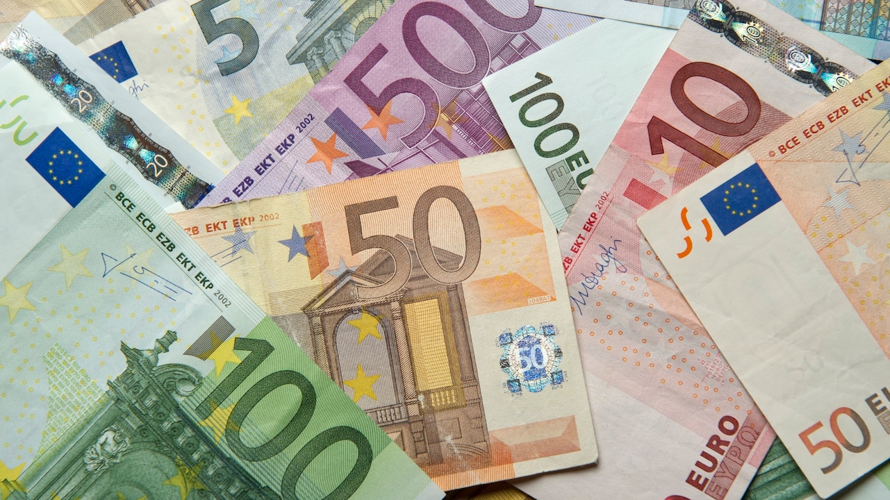 Euro banknotes on a table