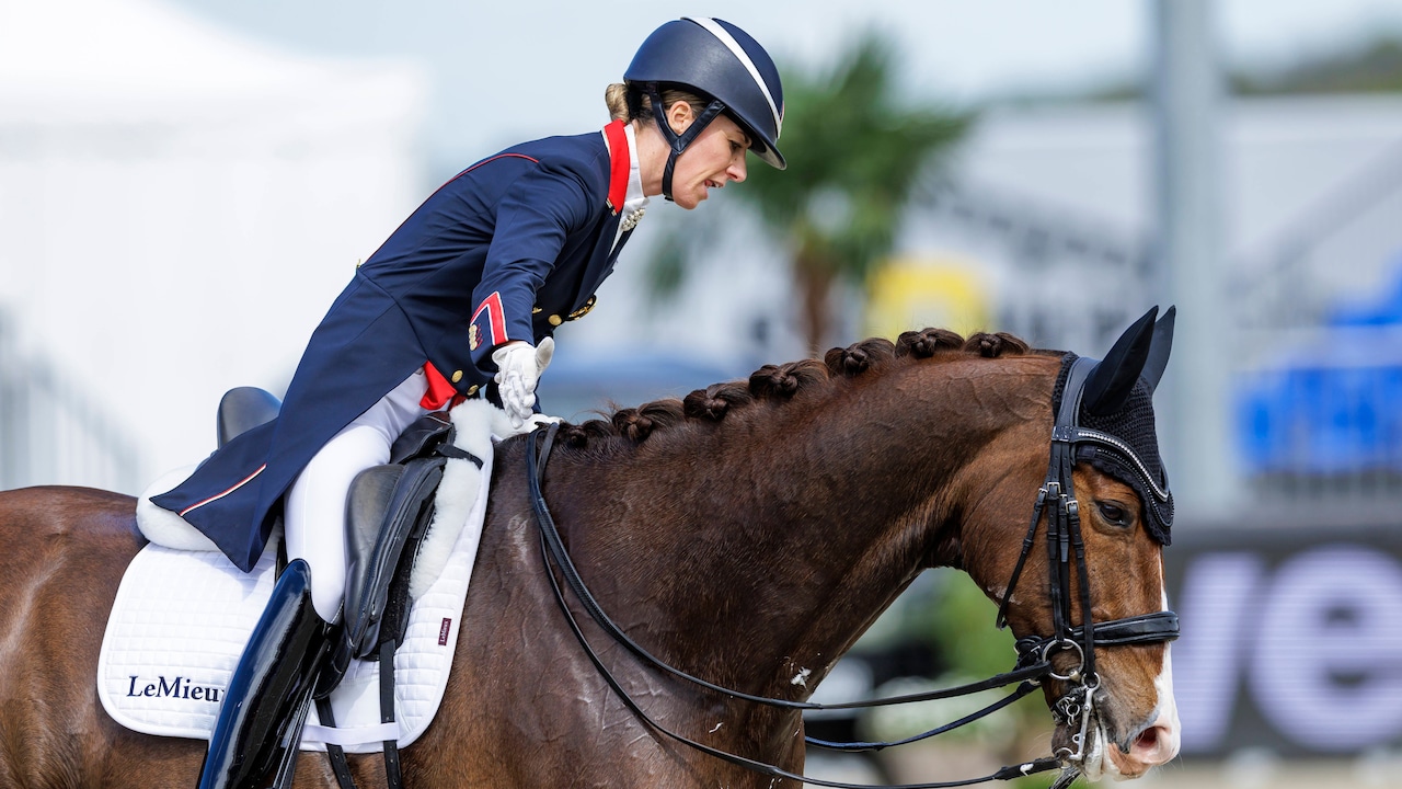 Rider Charlotte Dujardin in April 2024 at one of her last competitions before the animal cruelty scandal