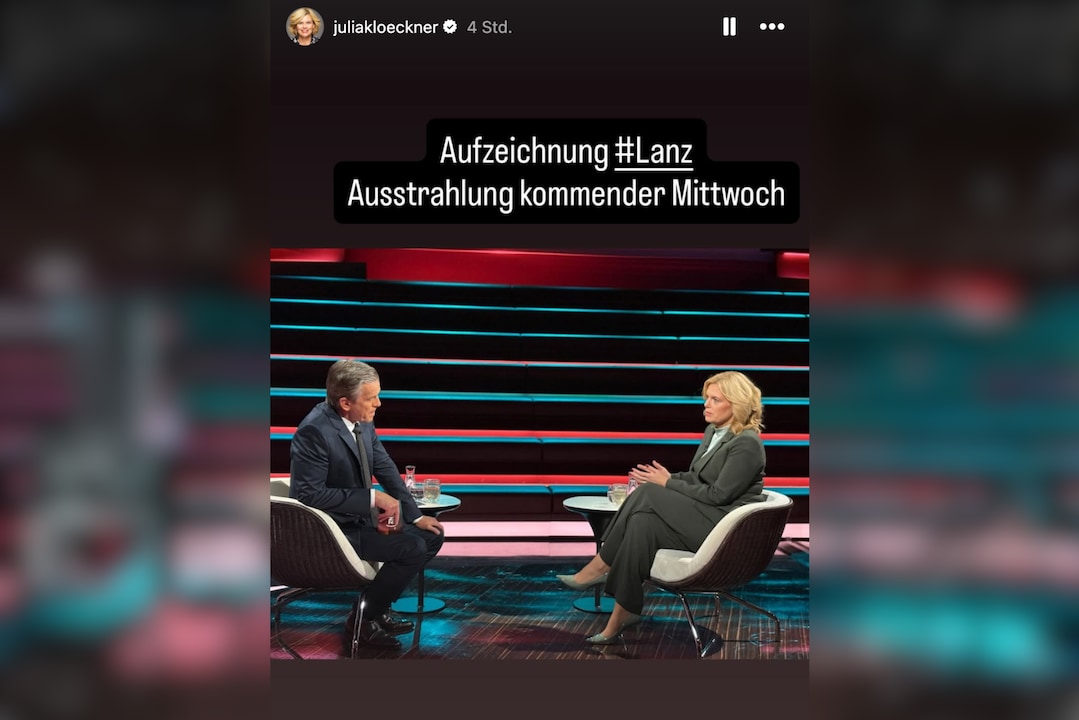 Julia Klöckner gibt auf Instagram Einblick in ihren TV-Auftritt mit Markus Lanz.