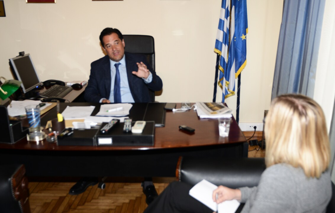 The former Minister of Health and actual spokesman of the Nea Dimokratia Adonis Georgiadis in his Office on June, 3. 2015 in Athens