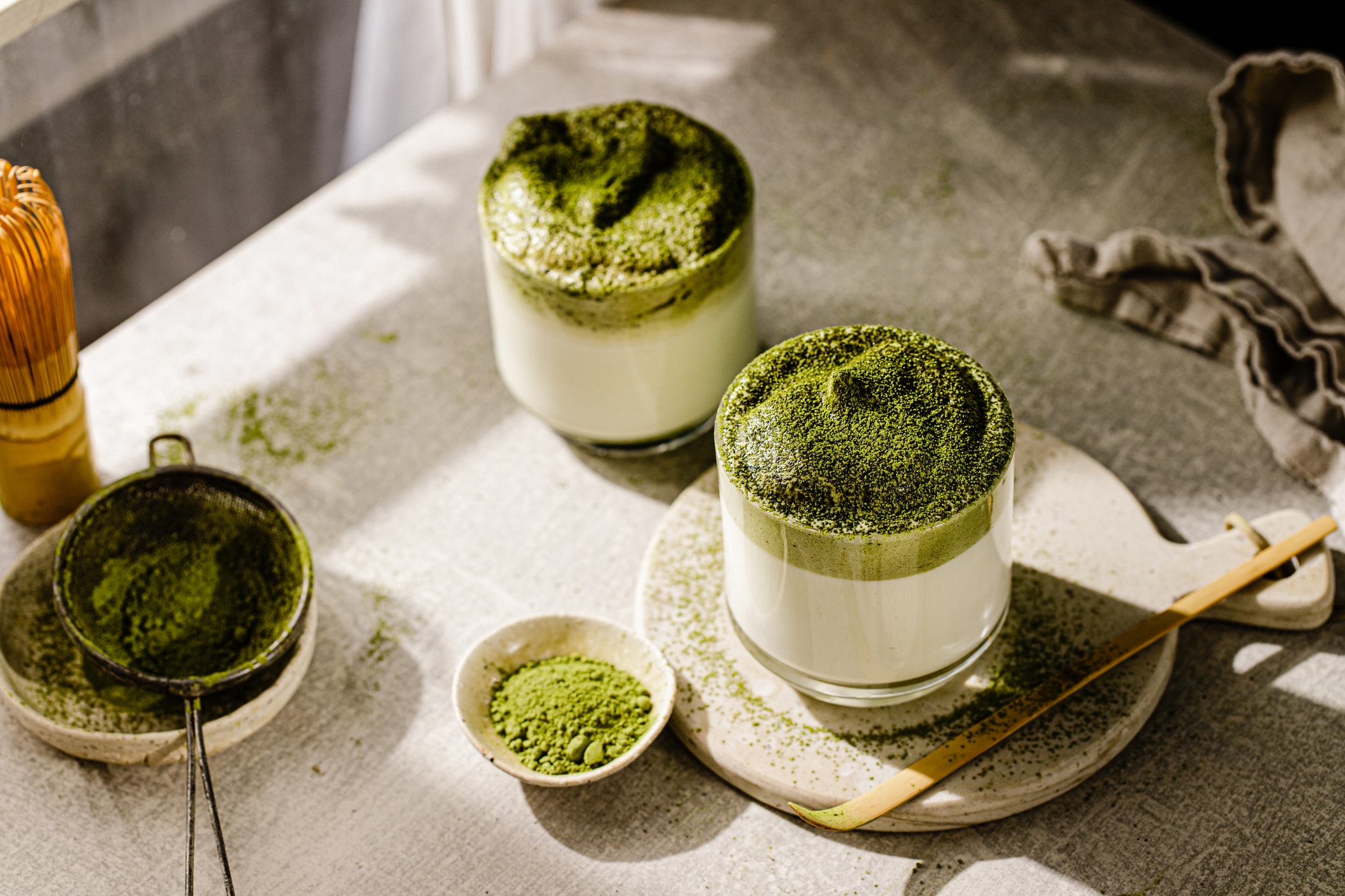 Latte helado de matcha