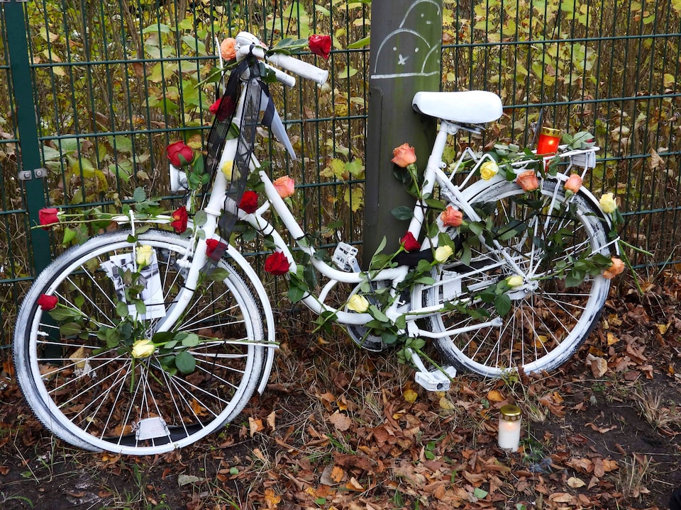 Ein Ghostbike erinnert nun dauerhaft an der Unfallstelle an Wanda Perdelwitz