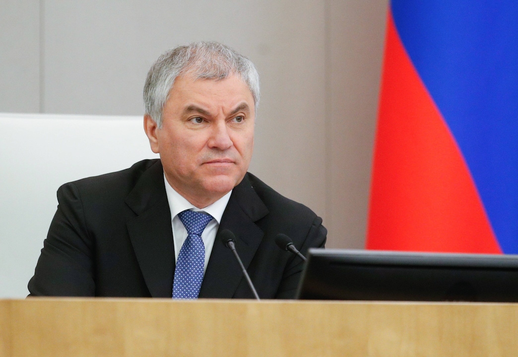 RUSIA, MOSCÚ - 20 DE DICIEMBRE DE 2022: El presidente de la Duma Estatal, Vyacheslav Volodin, asiste a una sesión plenaria de la Duma Estatal rusa.