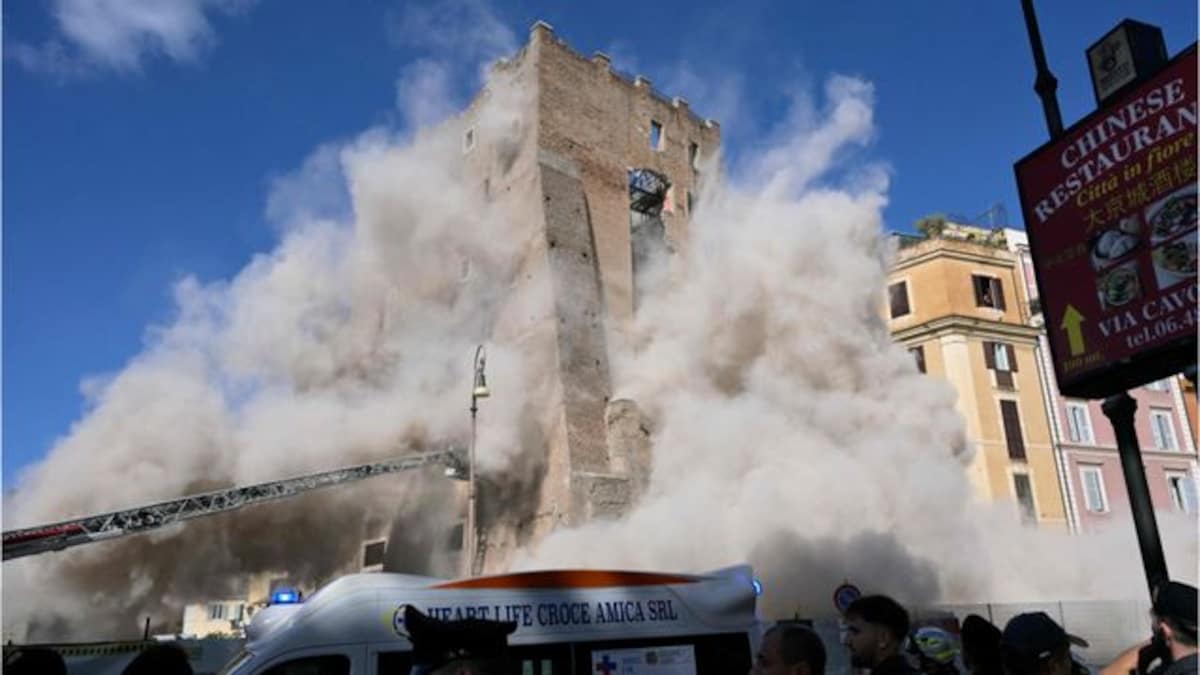 Mitten in Rom stürzt historischer Turm ein - Arbeiter schwer verletzt