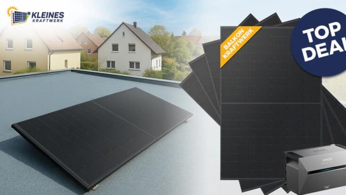 Vier bifaziale Module und Speicher