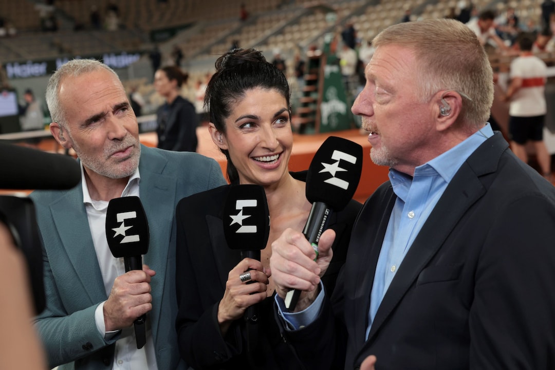 Eurosport-expert Boris Becker (r)