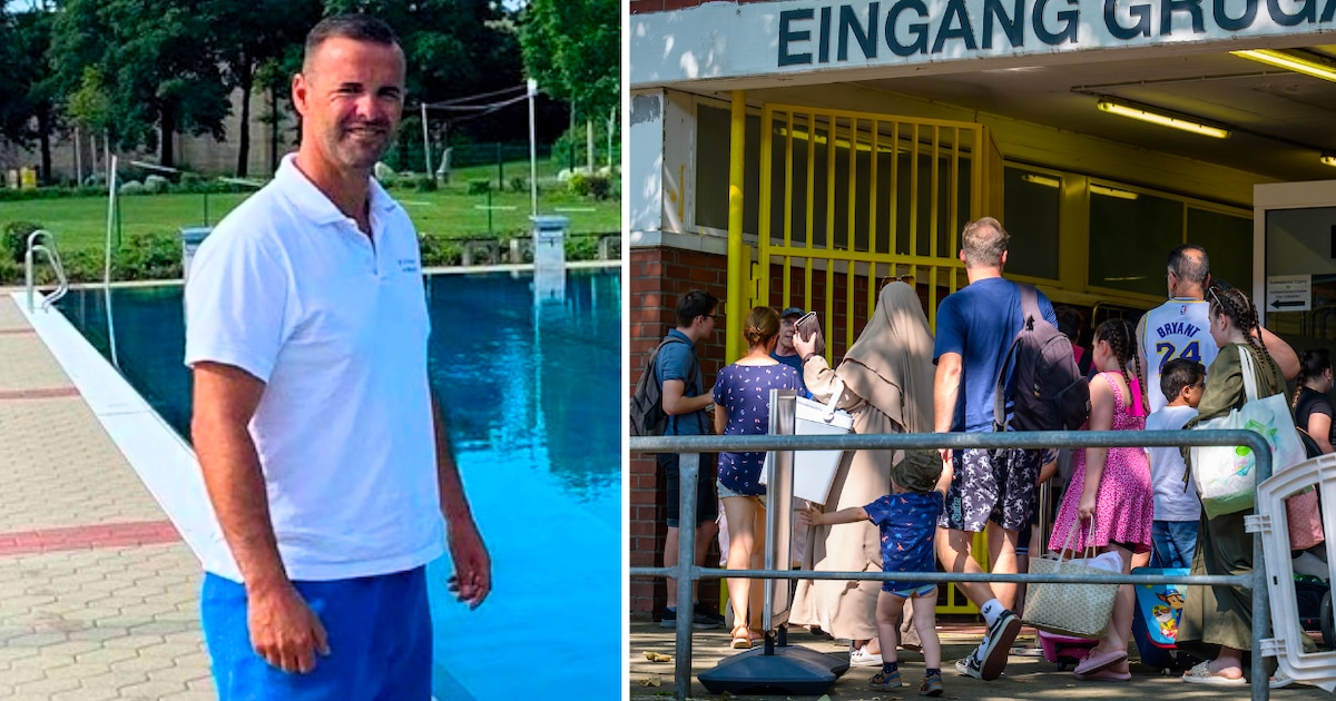 At the outdoor pool: Here we see the brutal truth about integration