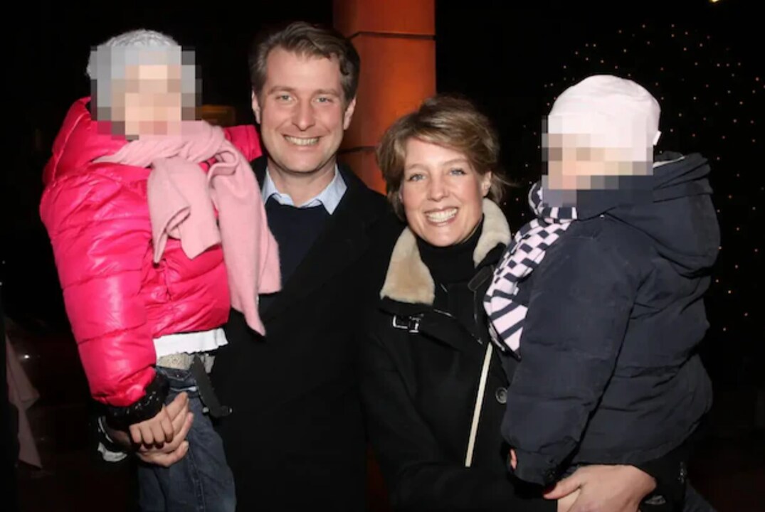 Christina Block mit ihrem Ex-Mann und den beiden Kindern.