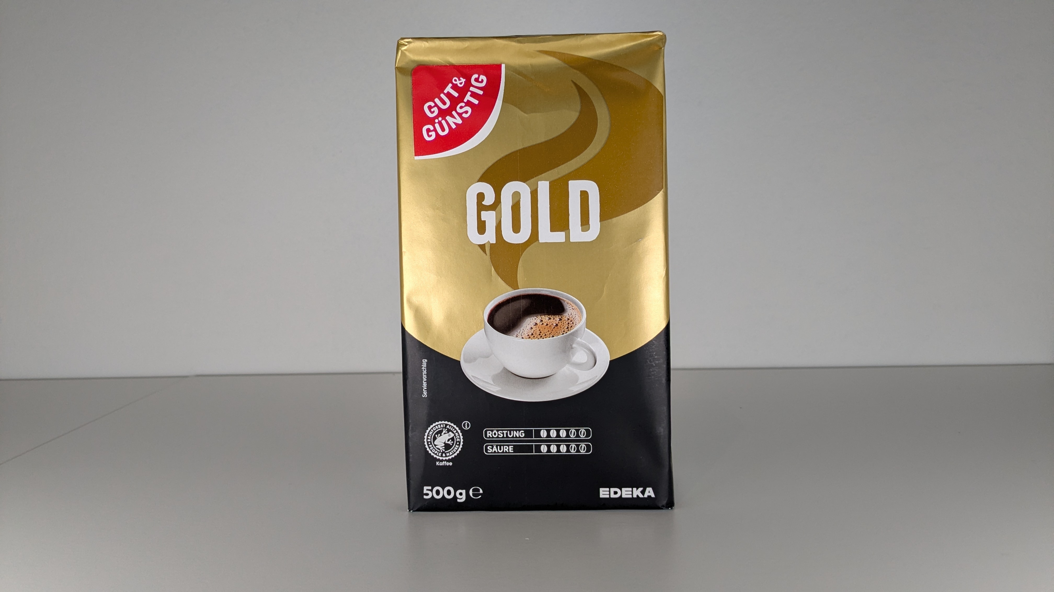 Gut & Günstig Gold (Edeka) 500 Gramm von vorne.