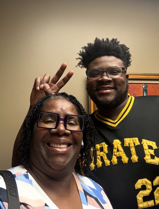 Marquay Collins with his mother. She confirmed the death on Instagram.