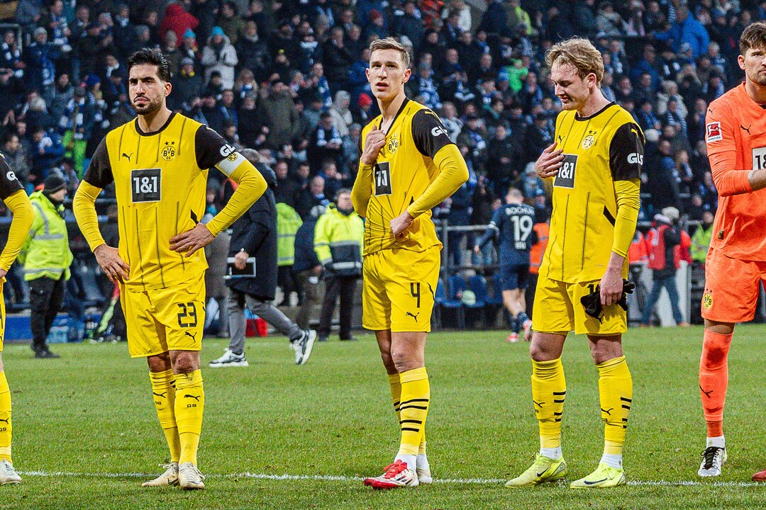 Die BVB-Führungsspieler Emre Can, Nico Schlotterbeck und Julian Brandt (v.l.)