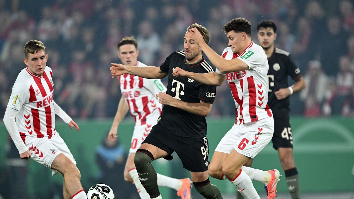 Bayern-Stürmer Harry Kane in der zweiten Pokalrunde in Köln - am Samstag geht's gegen Leverkusen