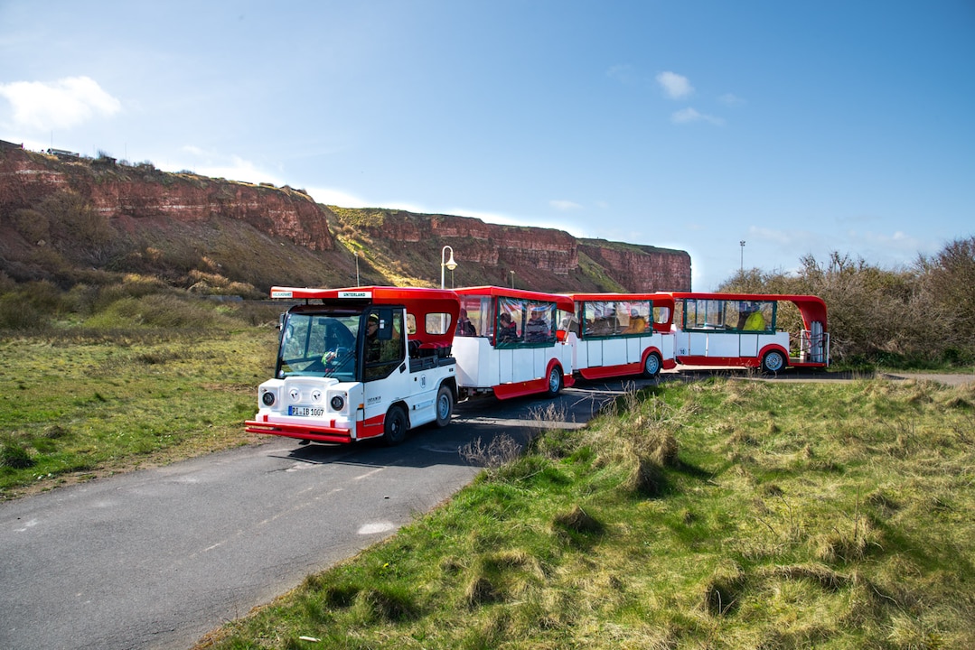 The island railway runs over Helgoland.