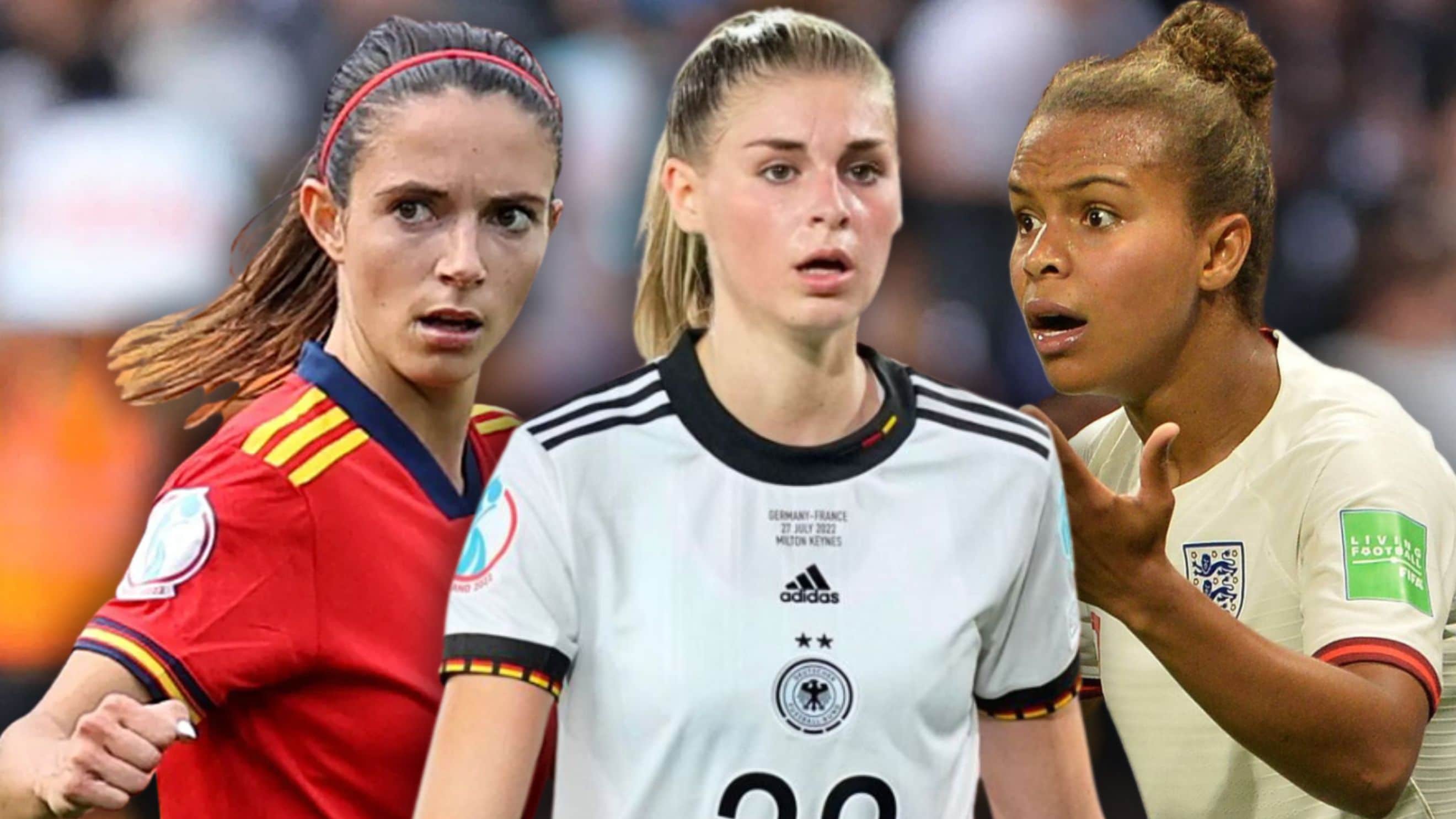 Aitana Bonmati (Spanien), Jule Brand (Deutschland) und Nikita Parris (England) kämpfen um den EM-Titel 2025.
