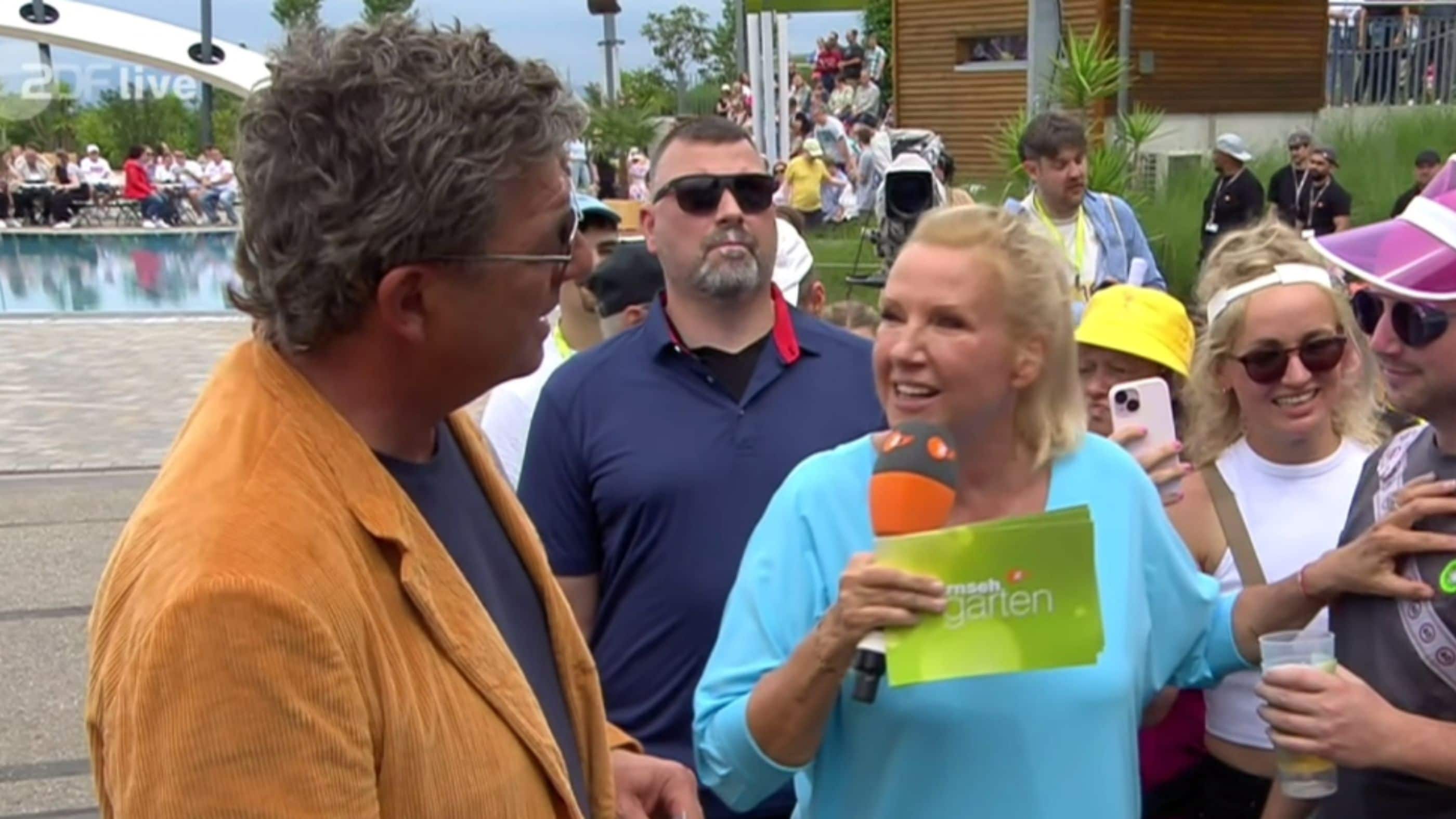 Hans Sigl zu Gast bei Andrea Kiewel im "ZDF-Fernsehgarten".