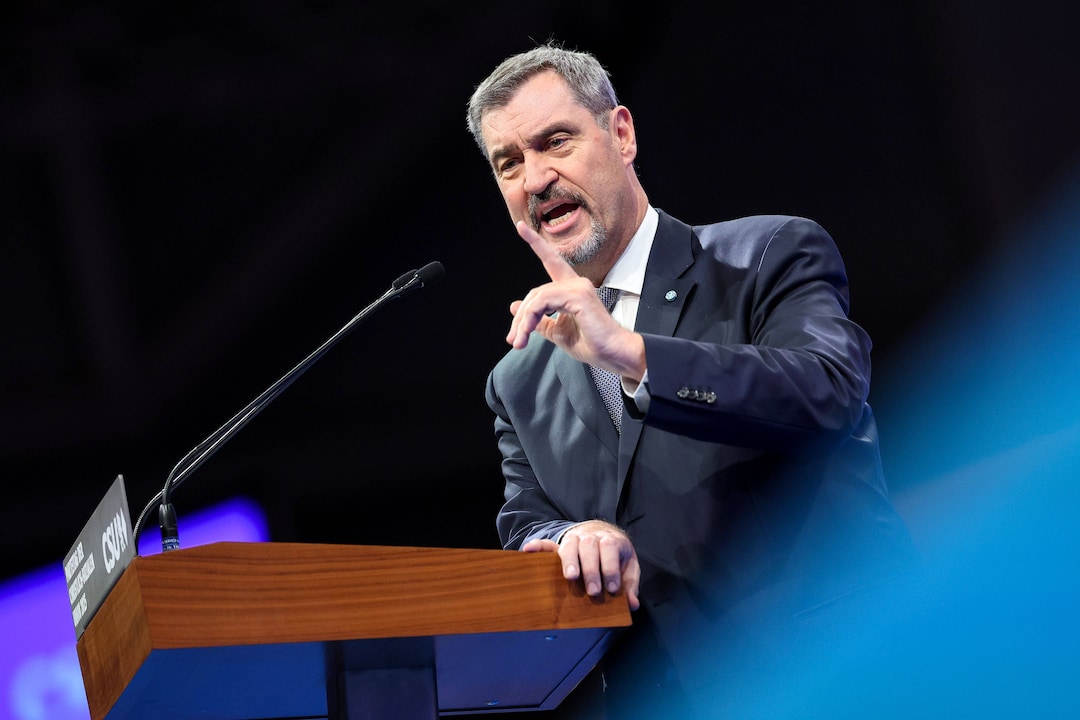 Markus Söder beim CSU-Parteitag am 12.12.2025 in der Messe München.