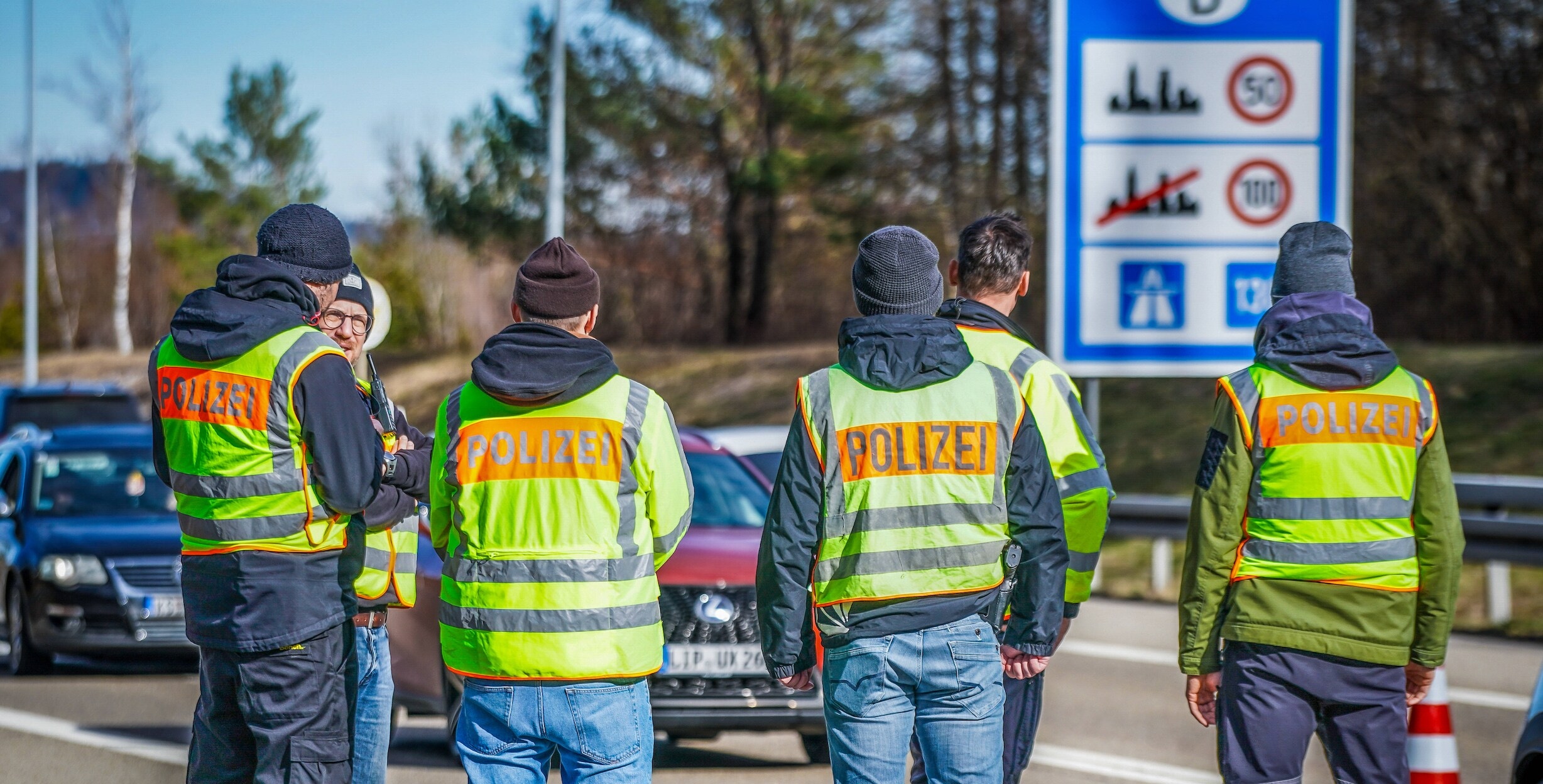 Grenzkontrollen an einer deutschen Autobahn