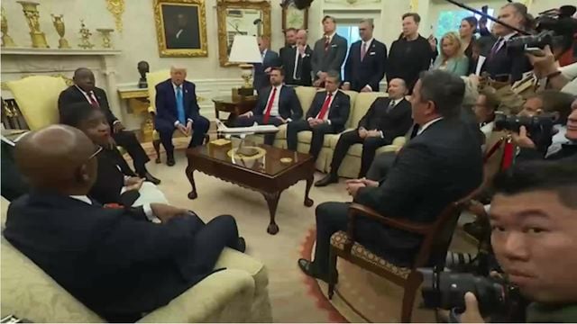 Trump führt Südafrikas Präsidenten vor - der versucht Situation mit Scherz zu retten