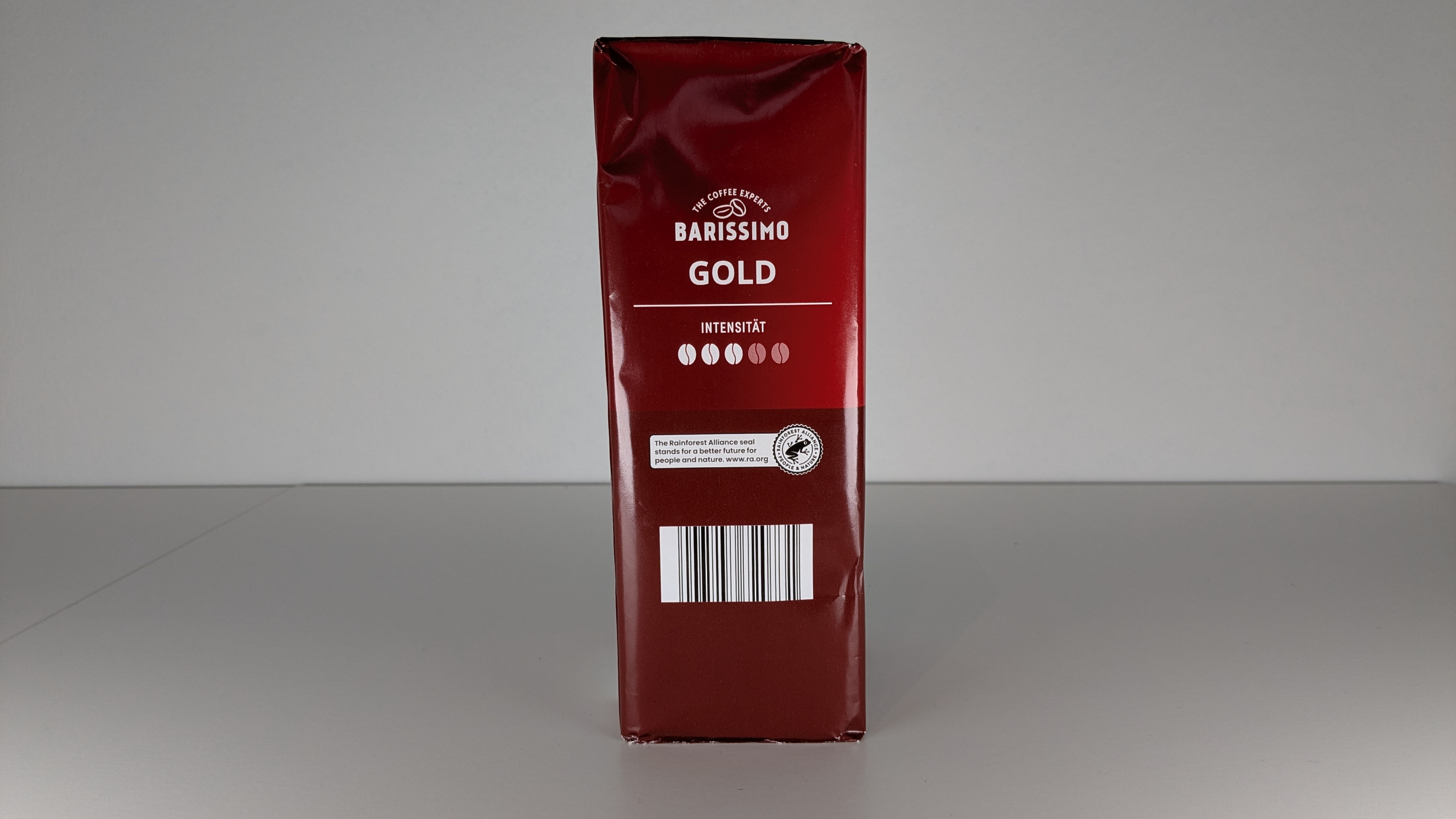 Barissimo Gold (Aldi Nord) Kaffeeverpackung von der Seite