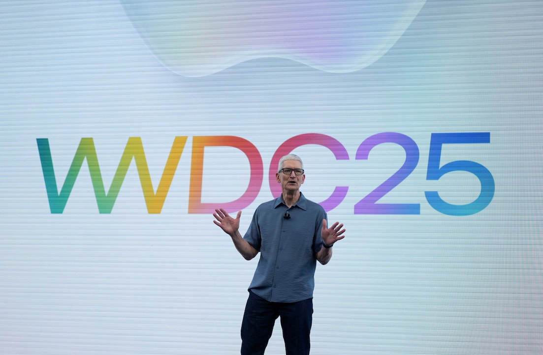 Apple CEO Tim Cook spreekt op de ontwikkelaarsconferentie WWDC